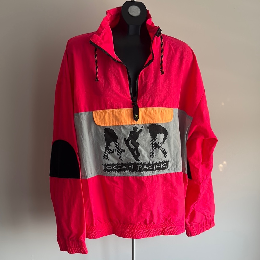 OP Bright Pink and Gray Ski Jacket